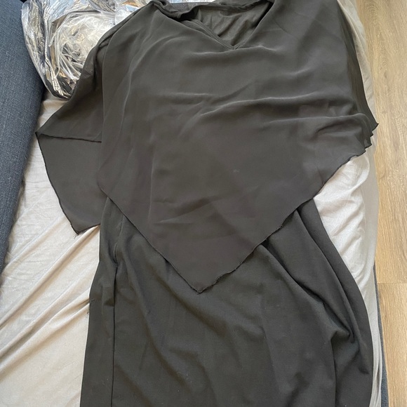 Black chiffon pencil dress size XL - Picture 5 of 6